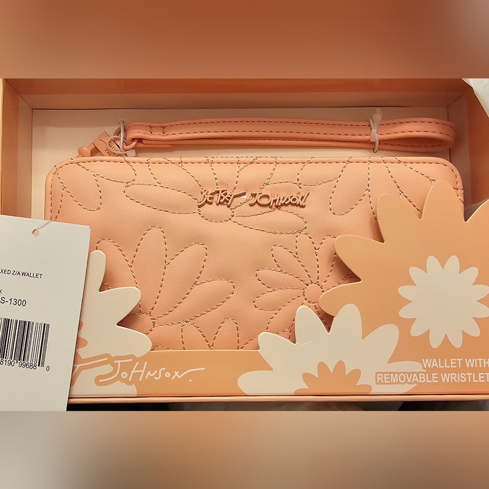 Betsey Johnson Peach Floral Clutch